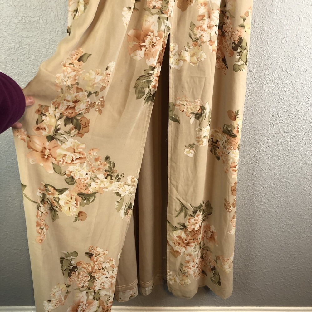 Aakaa Womens Babydoll Maxi Dress‎ Small Floral Smocked Boho Cottagecore Elegant - Picture 4 of 12